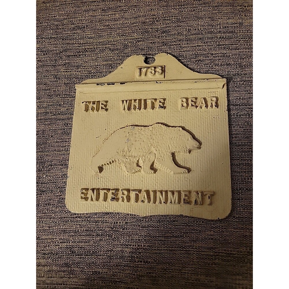 Vintage The White Bear Entertainment 1788 Metal Sign USA New Hampshire Man Cave